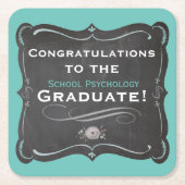 学校心理学卒業コースター スクエアペーパーコースター (正面)