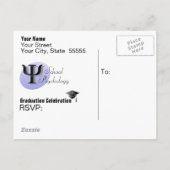学校心理学卒業発表はがき インビテーションポストカード (裏面)