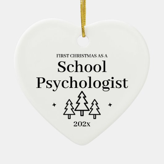 学校心理学者の初めてのクリスマス セラミックオーナメント (正面)