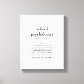 学校心理学者の定義ありがとうギフト キャンバスプリント (正面)