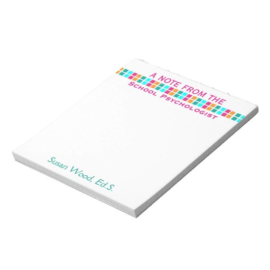 学校心理学者モザイクカラフルメモ帳 ノートパッド (回転)