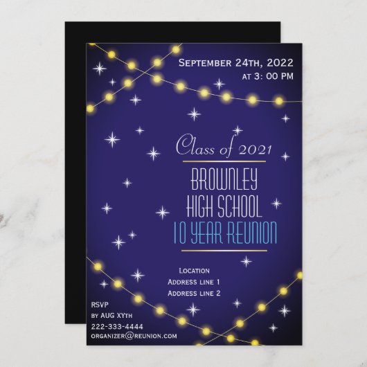 学校懇親会の招待 招待状 (正面/裏面)