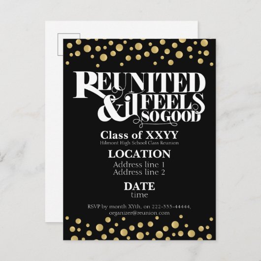 学校懇親会の招待 案内ポストカード (正面/裏面)