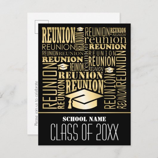 学校懇親会の招待 案内ポストカード (正面/裏面)