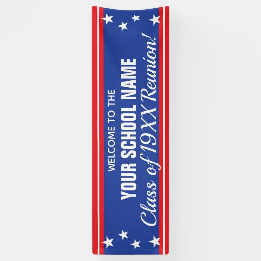 学校懇親会の歓迎の星条旗 横断幕 (縦)