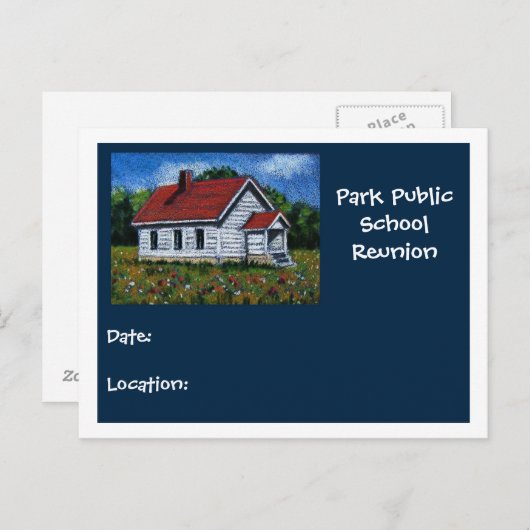 学校懇親会の郵便はがき インビテーションポストカード (正面/裏面)