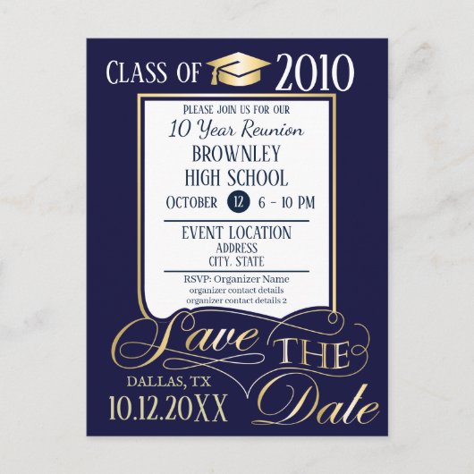 学校懇親会デザイン招待状はがき ポストカード (正面)