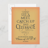 学校懇親会デザイン インビテーションポストカード (正面/裏面)