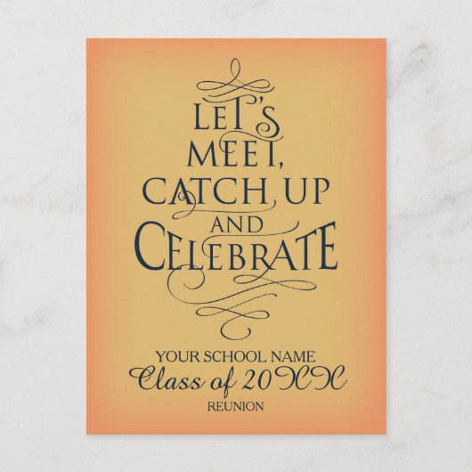 学校懇親会デザイン インビテーションポストカード (正面)