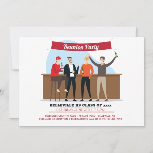 学校懇親会パーティの招待状 招待状 (正面)