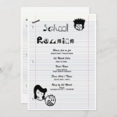 「学校懇親会」「新学期」おもしろいパーティー 招待状 (正面/裏面)