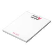 学校指導相談員パーソナライズされた赤いハート ノートパッド (回転)