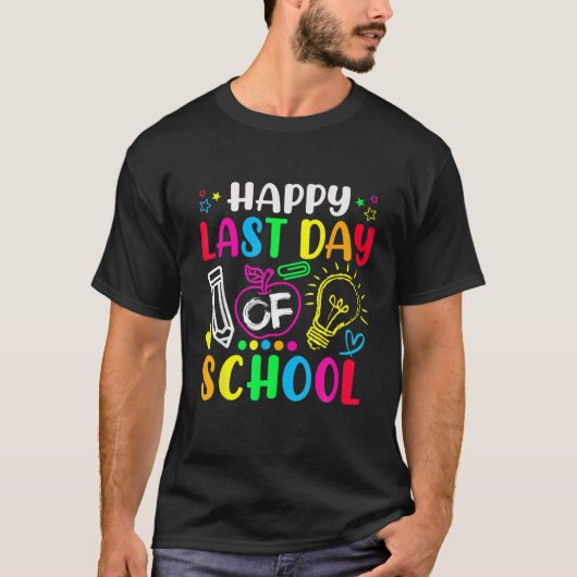 学校教え最終日の夏休み満足式 Tシャツ (正面)