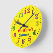 学校教室クラス先生 ラウンド壁時計 (傾斜)