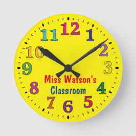 学校教室クラス先生 ラウンド壁時計