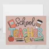 学校教師が未来のリーダーを教育し、贈り物を授ける 招待状 (正面/裏面)