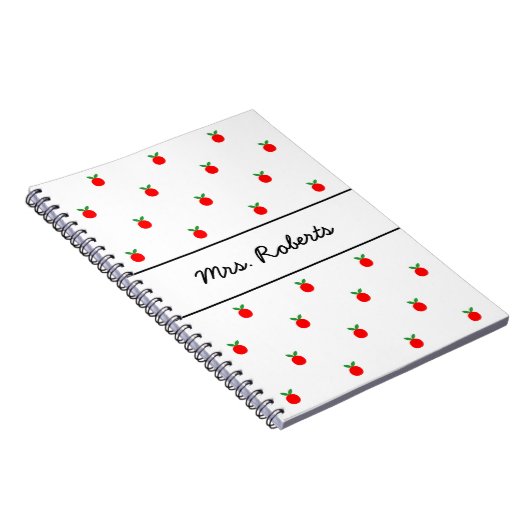 学校教師のためのカスタムで赤いりんごジャーナル ノートブック (右側)