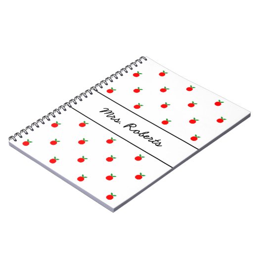 学校教師のためのカスタムで赤いりんごジャーナル ノートブック (左側)