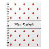 学校教師のためのカスタムで赤いりんごジャーナル ノートブック (正面)