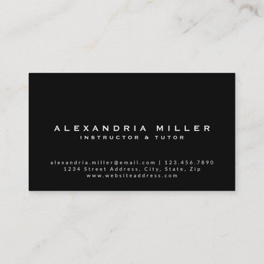 学校教師のパターン |白黒とピンク 名刺 (裏面)