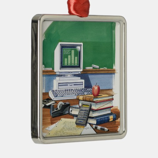学校教師の机色の項目 メタルオーナメント (右)