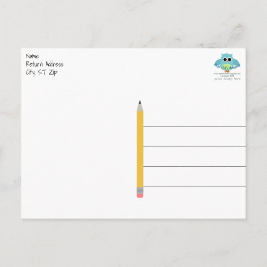 学校教師向け ブライダルシャワー 感謝の気持ちを伝えるポストカード ポストカード (裏面)