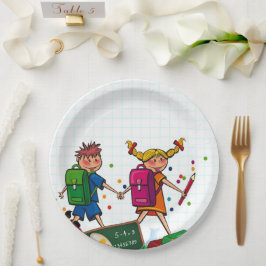 学校教育ボーイ&ガール紙とパーティープレート ペーパープレート