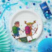 学校教育ボーイ&ガール紙とパーティープレート ペーパープレート (パーティー)