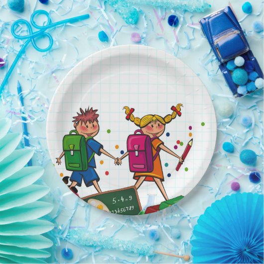 学校教育ボーイ&ガール紙とパーティープレート ペーパープレート (パーティー)