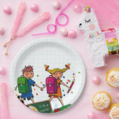 学校教育ボーイ&ガール紙とパーティープレート ペーパープレート (パーティー)