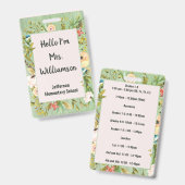 学校教育 教師 おしゃれな花 バッジ (正面＆裏面)