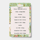 学校教育 教師 おしゃれな花 バッジ (裏面)