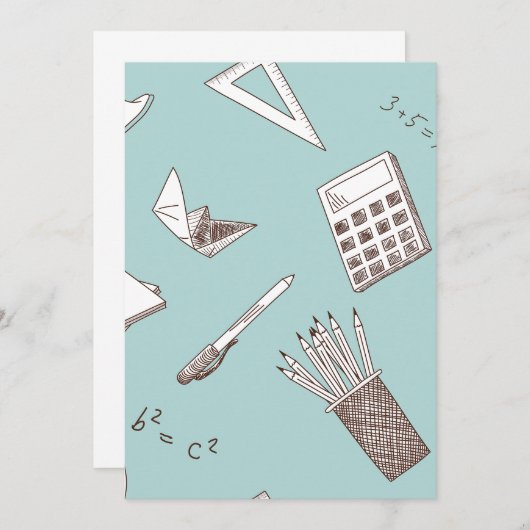 学校数学 招待状 (正面/裏面)