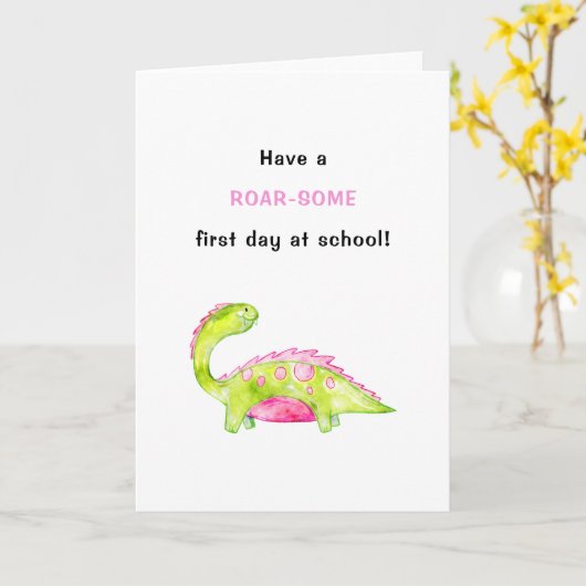 学校新学期おもしろい初日  カード (黄色い花)