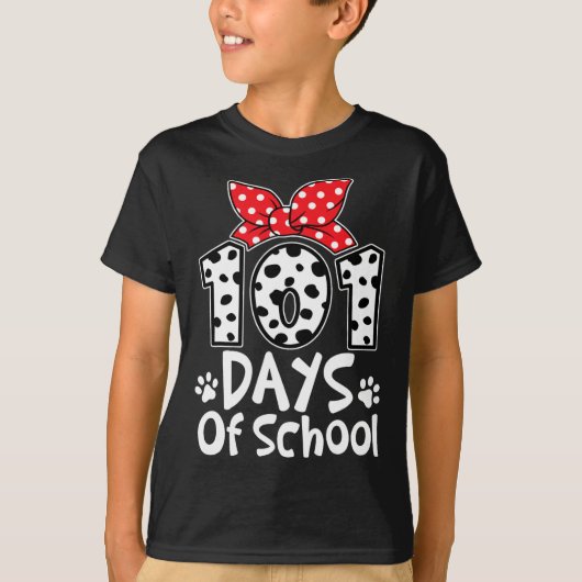 学校日かわいい犬ハッピー100日学生K Tシャツ (正面)
