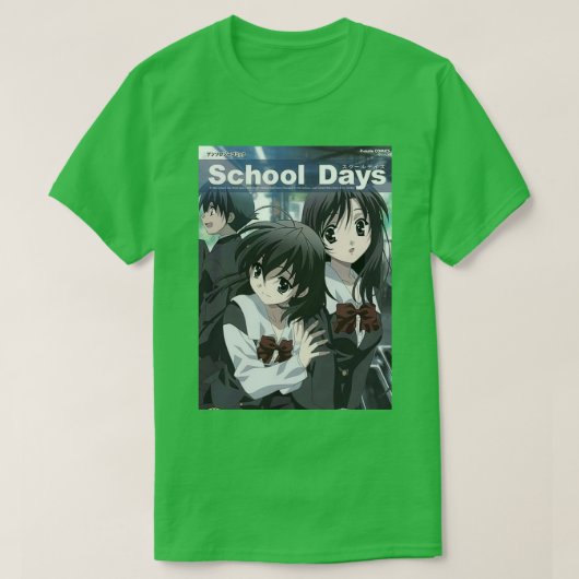 学校日アニメ Tシャツ (デザイン正面)