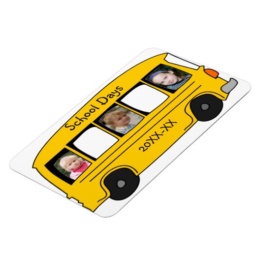 学校日イエロースクールバスの写真 マグネット (左側)