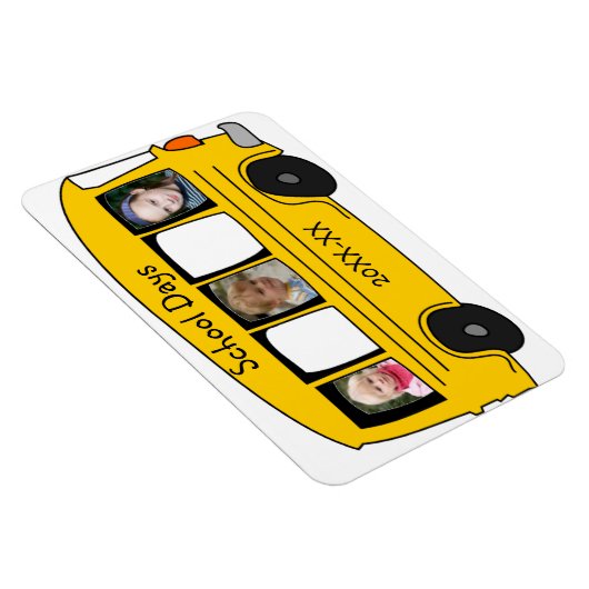 学校日イエロースクールバスの写真 マグネット (右側)