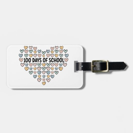 💖学校日デザイン100 ラゲッジタグ (正面横)