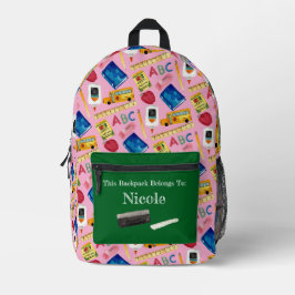 学校日パターン プリントバックパック