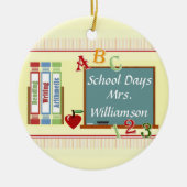 学校日パーソナライズされた先生ラウンドオーナメント セラミックオーナメント (正面)