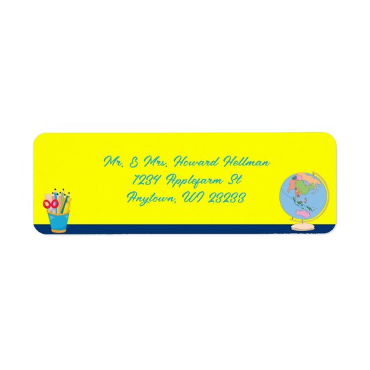 学校日パーソナライズされた名通り市区町村 ラベル (正面)