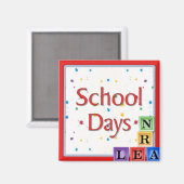 学校日ブロック マグネット (正面/裏面)