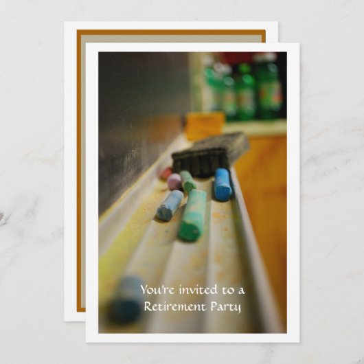 学校日先生の退職招待状 招待状 (正面/裏面)