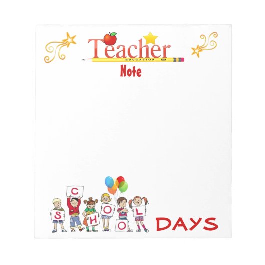 学校日先生メモ帳 ノートパッド (正面)