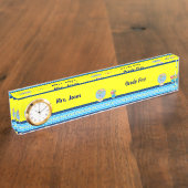 学校日先生名と成績表名 デスクネームプレート (側面)