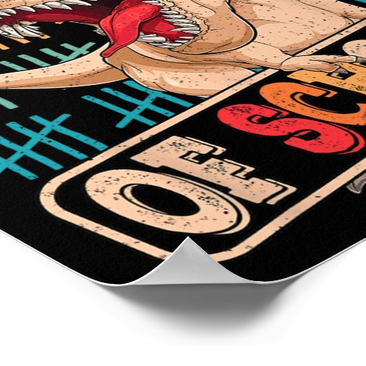 学校日恐竜おもしろい100th Day Of School T ポスター (角)