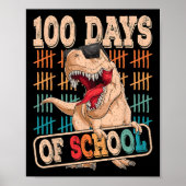 学校日恐竜おもしろい100th Day Of School T ポスター (正面)