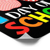 学校日100ハートストライプ先生スタッド ポスター (角)