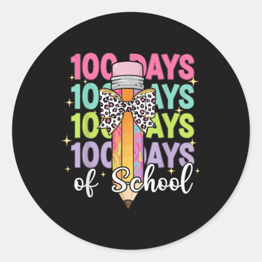 学校日100先生学校100日目 ラウンドシール (正面)